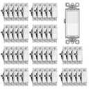 (50 Pack) CML Decorator Wall Light Switch, Single Pole Switch, 15A 120/277V, White