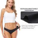 Wealurre Seamless Underwear Invisible Bikini No Show Nylon Spandex Women Panties M