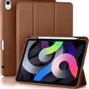Akkerds Compatible with iPad Air 11 Inch Case 7th/6th Generation (M3/M2) 2025/2024, for iPad Air 5th/4th Generation Case 10.9 Inch 2022/2020 with Pencil Holder[Auto Sleep/Wake], Brown
