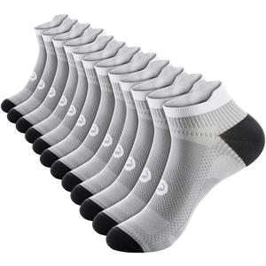 PAPLUS Ankle Compression Sock for Men and Women 2/4/6 Pairs, Low Cut Compression Running Sock with Ankle Support (Gray)