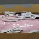 Electric Heated Blanket Throw 50"x60" Pink Ultra Soft Luxury Fluffy Faux Rabbit Fur Machine Washable 6 Heat Settings 4 Hours Auto Off Overheat Protection for Home Office Use