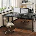PRAISUN 80 X 24 Inch Office Computer Desk with Power Outlets and USB-C Port, Larger and Longer Gaming Desk, for Home Office, Study, Writing Work from Home Table, Metal Frame, Black