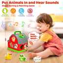 Toddler Toys for 1 2 3 Year Old Boys Girls, Upgraded Musical Farm Animal Barn Toy Gifts, Montessori Fine Motor Skill Learning & Educational Toys, Christmas Birthday Gift for Baby 12-18 Months+