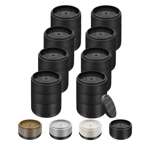 Furniture Risers Bed Risers Heavy Duty 1 inch, 2 inch, 3 inch, 4 inch Round Adjustable Bed Lifts Riser for Desk Legs Table Couch Sofa Chair Refrigerator Washing Machine (1+1+1 Inch, Black, 8 Pack )