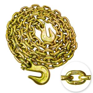 YATOINTO G80 Transport Binder Chain 1/2 Inch x 16 Foot Safety/Binder Chain with Clevis Grab Hooks 12,000 lbs Safe Working Load Logging Chain for Transporting Towing Tie Down Binding Equipment