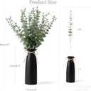 Vase with Greenery, 20pcs Artificial Eucalyptus Stems in Black Vase, Fake Plant Home Decor, 19" Decorative Faux Plants for Home Farmhouse Mantle Centerpiece Decor