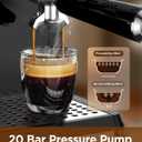 Spacekey Espresso Machine with Grinder - 20 Bar All-in-One Coffee Maker with Milk Steam Wand/Frother, Cold Brew, 30 Grind Settings, 60oz Removable Tank - Home Barista Kit for Lattes, Cappuccinos