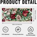 Decorative Rose Stained Glass Window Film, Rose Stained Glass Window Film for Bathroom Shower Door Heat Anti UV