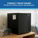 Avanti Mini Fridge 1.6 Cu. Ft. Compact Refrigerator for Dorm, Office & Bedroom, Chiller Compartment, Glass Shelf, Reversible Door with Automatic Defrost, ENERGY STAR, Black