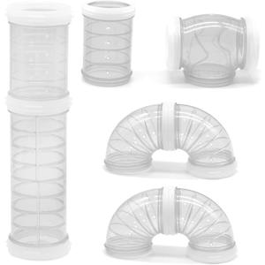 Hamster Tube Set, 8 Pack Transparent Curved Pipe Pet Cage Tunnel Hamster Toy DIY Creative Connection Tunnel External Sports Tube for Mouse Rat and Other Small Animal