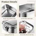 4 PCS Bento Boxes, 850 ML Stainless Steel Lunch Boxes, Food Storage Containers, Portable Metal Lunch Containers, Lockable Clips to Leak Proof, Reusable Dishwasher Safe Lunch Snack Boxes