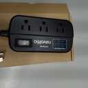 Short Extension Cord Surge Protector, 6 AC Outlets with 4 USB Fast Charge (5V/3.4A 17W), 3' Mini Extension Cord, Small Compact Power Strip, Flat Outlet Extender, 1080J for Home Office Dorm