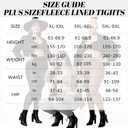 Plus Size Fleece Lined Tights Women, 300g Warm Pantyhose Leggings, Fake Translucent Thermal Tights Winter (Black, XXXL)