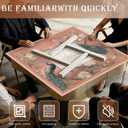 Pink Chinoiserie Floral Peacock Mahjong Mat, Oriental Chinese Bird Non-Slip Noise Reduction Gaming Mat 31.5 x 31.5 Inch for Table American Mahjong Games Card Games Poker Board Dominoes