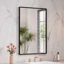 LOAAO Black Bathroom Mirror 24"X32" for Wall, Rectangle Bathroom Vanity Mirror, Hangs Vertically or Horizontally, Easy to Install, Modern Design