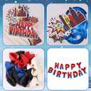 Spider Birthday Party Decorations, Include Latex Balloons Happy Birthday & Number Balloon Backdrop Banner Cake Toppers Hanging Swirls Theme Party Decor and Favors(Number 4)