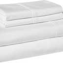 Amazon Basics Organic Cotton Sheet Set with 2-Pieces Pillowcase, White, Full