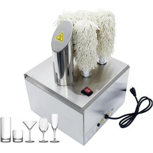 INTSUPERMAI Commercial Glass Polisher Electric Wine Glass Polishing Machine wiht 5 Brushes Electric Automatic Dryer 1200W Wine Glass Polisher Machine for Lobby Lounge Bars Kitchen Restaurants Hotels