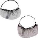 100pcs Beard Nets Disposable Nylon Protective Beard Covers with Single Loop for Men Food Service Safe Clean Work Environment (Black)