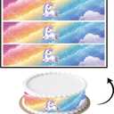 3 pcs Unicorn Cake Strips Edible birthday cake strips, cake side borders, Icing Sheets 2.7X11.8