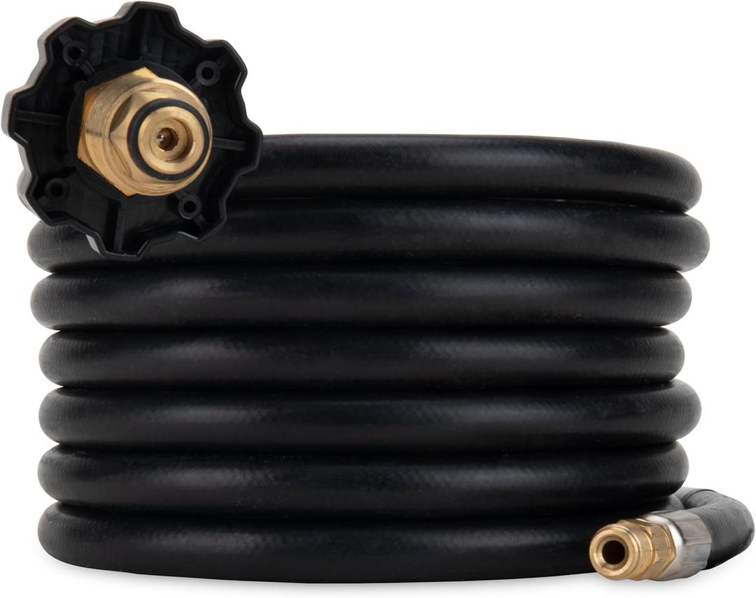 Camco Olympian 12-Foot RV Propane Supply Hose - Built-In Excess Flow Protection - Connects Motorhome to 20/30 lb Propane Tank - Soft-Nose POL x 1/4-Inch Inverted Flare (59035)