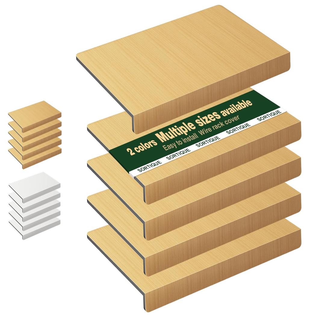 5 Tier PVC Wire Shelf Covers – Faux Wood Grain Wire Rack Covers for Shelves, Shelf Liners for Pantry, Closet, Bathroom & Kitchen, Waterproof Scratch Resistant Easy Install, 24"×16",Original Wood