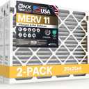 BNX TruFilter 20x25x4 Air Filter MERV 11 (20.50 x 25.18 x 4.00 (Compatible with Aprilaire 210) (2-Pack) MADE IN USA Furnace Filters HVAC AC Furnace Filters for Allergy Dust, Pet, MPR 1200 FPR 7