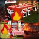 Briwooody 3ft Firetruck Birthday Party Decoration Fire Truck Themed Cardboard Cutout Standup Photo Props Party Back Drops for Birthday Baby Shower Anniversary Supplies(Fire)