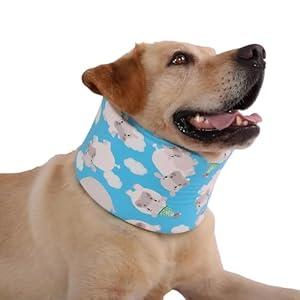 LovinPet Dog Recovery Collar, Adjustable Soft Cone for Medium & Large Dogs, Post-Surgery Comfort & Lick Prevention, Hippos Zoo Print, Blue