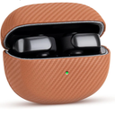 Leather Case - for Bose Ultra Open Earbuds Case Cover - Selected Skin-Friendly Leather, with Carbon Fibre Texture, Handmade Drop Protective Hard Cover for Bose Open Ear Earbuds - Brown