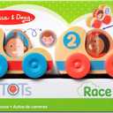 2 x Melissa & Doug GO Tots Wooden Race Cars (2 Cars, 2 Disks) Stacking Toys For Infants, Hand Push Vehicles, Wooden Car Toys For Toddlers Ages 1+ - FSC-Certified