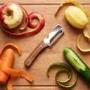2PCS Multi-Functional Vegetable Peeler for Kitchen with Wooden Handle and Bottle Opener, 2 in 1 Stainless Steel Veggie Peeler Kitchen Gadgets Tool for Fruit Potato Pumpkin Apple Carrot Papaya