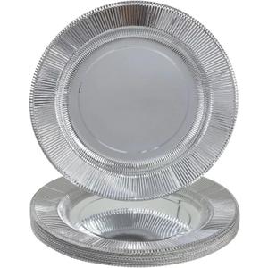 Silver Disposable Dinner Paper Plates with Ruffled Rim - 10.25" (Pack of 18) - Perfect for Weddings, Parties & Special Events