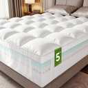 5 Inch King Size Mattress Topper,Memory Foam Mattress Toppers-2.5" Gel Cooling Foam Mattress Pad+2.5" 1500GSM Thick Bamboo Pillow Top with 2X Soft and Supportive for Back Pain Relief,80 * 76 * 5in