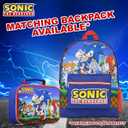 Sonic The Hedgehog Insulated Lunch Bag Cooler Bag Kids Lunch Box Travel School Supplies Gamer Gifts for Boys (Blue/Red)