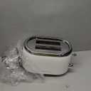 MELLERHOME Retro Toaster 2 Slice, 7 Browning Levels, 3 Functions (Reheat, Defrost, Cancel), Stainless Steel Features, Removable Crumb Tray, Under Base Cord Storage, White Toaster Kitchen Appliances