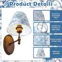 VIHOSE 2 Pcs Small Lamp Shade Sconce Lamp Shade 3 Top x 6'' Bottom x 5'' Slant French Countryside Toile Clip on Lampshade for Wall Sconces Chandelier Pendant Lighting(Crane and Human,Blue and White)