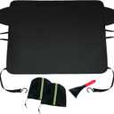 Car Windshield Snow Cover for Ice and Snow- Durable 600D Oxford Fabric with Side Mirror Covers Ice Scrapers Waterproof Windproof Dustproof Windshield Covers Universal Fit for Most Vehicle