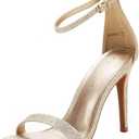 DREAM PAIRS Women's High Heels Flower Ankle Strap Stilettos Round Open Toe Dressy Sexy Sandals