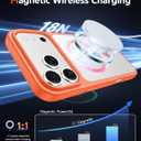 FNTCASE for iPhone 17 Pro-Max Case: Clear Magnetic Phone Cases with Screen Protector Compatible with Magsafe Slim Anti Yellowing Rugged Shockproof Protective Transparent Cell Phone Cover (B-Orange)