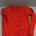 Verdusa Women's Ruffle Trim V Neck Button Down Long Sleeve Knit Cardigan Sweater Medium