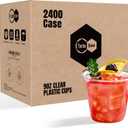 Turbo Bee 2400 Pack 9 OZ Clear Plastic Cups Bulk, 9 Ounce Disposable Water Cold Drinking Cups Tumblers For Party, Thanksgiving, Halloween, Christmas, and Events (2400pack-9oz)