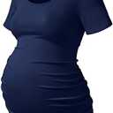 Bhome Maternity Shirt Short Sleeve Tshirt Summer Layering Pregnancy Tee M