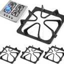 W10447925 Stove Burner Grates 4-Pack - Gas Range Rack Compatible with Whirlpool & Amana & Maytag & Kenmore Gas Stove - 8.8"x8.3" Heavy Duty Cast Iron Replacement Grates Set - Rustproof & Non-Slip