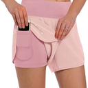 Ksmien Women's 2 in 1 Running Shorts - Lightweight Athletic Workout Gym Yoga Shorts Liner with Phone Pockets
(Size M)