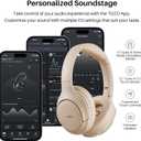 TOZO HT2 Hybrid Active Noise Cancelling Headphones, Wireless Over Ear Bluetooth Headset, 60H Playtime, Hi-Res Audio Custom EQ via App Deep Bass Comfort Fit Ear Cups, for Home Office Travel Khaki