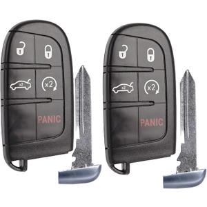 SUPALAND Car Key Fob Replacement Fits for Chrysler 300 Dodge Charger 2011-2018 Challenger Dart 2014-2016 Keyless Entry Remote Start Control Set of Two M3N-40821302 56046777AB 56046759 AF 5026676