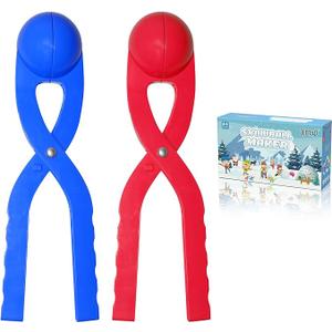 JEEFUD Snowball Maker for Kids Large Size Snow Ball Maker Mold Snow Toys for Toddlers Winter Outdoor Indoor Snowball Fight Set  Toys for 412 Year Old Boys Girls (Set of 2,Red&Blue)
