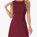 Women's Summer Sleeveless Dress Backless Boat Neck A-line Tank Dress Party Club Dresses 3 XL