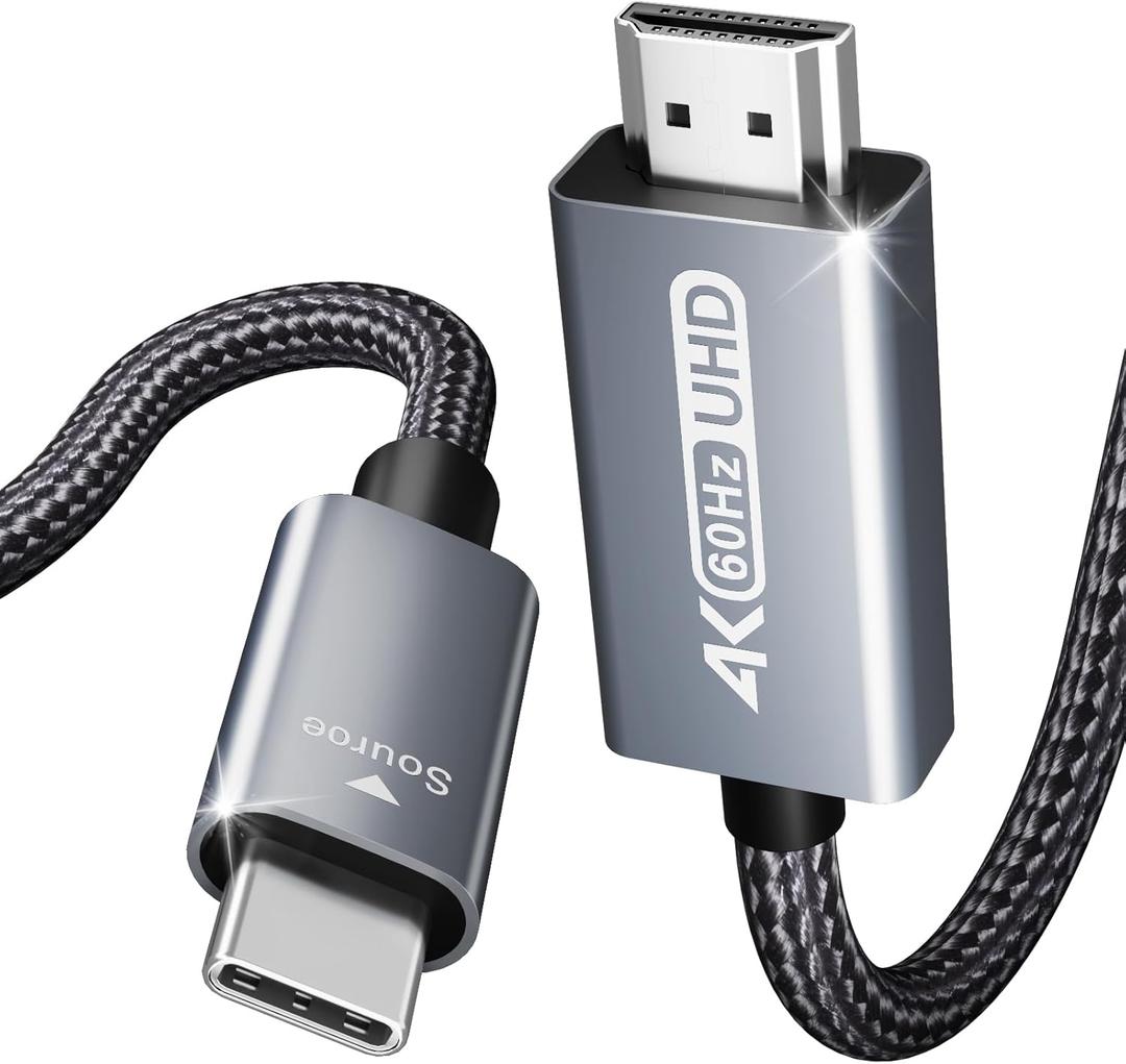 BENFEI USB C to HDMI 6 Feet Cable [4K@60Hz, Aluminum Shell, Nylon Braided], USB Type-C to HDMI Cable [Thunderbolt 3/4/5] Compatible for MacBook Pro/Air/iPad Pro 2023/2022/2021/2020/2019, Gray